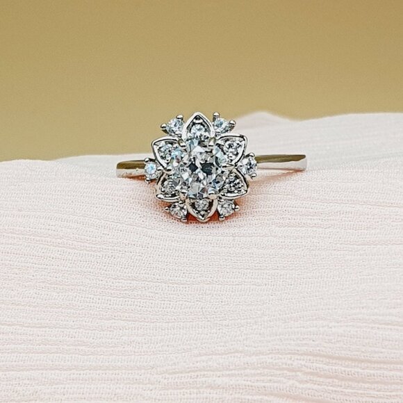 💎Refine Pure Cubic Flower Gemstone CZ Beautiful Rings for Women, INDN8481 - Picture 7 of 7